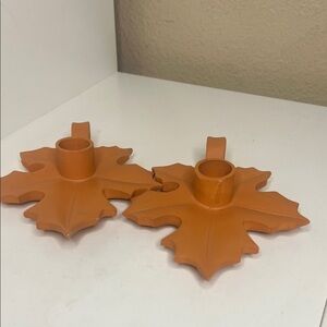 NTW | Autumn Maple Leaf Taper Candle Holders | Set of 2